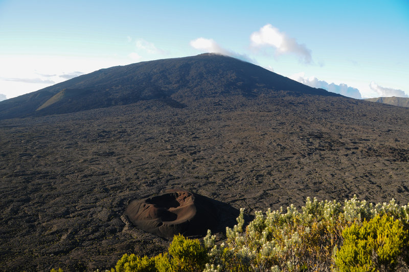 Formica Leo is a cone named for it's resemblance of a sand lion trap that the main trail to the summit of Piton de la Fournaise passes.