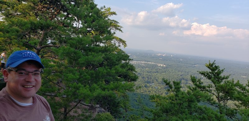 Enjoying the view at the top of the backside trail with Jonny Pneumonic.