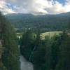 Evening light from the suspension bridge above Ötztaler Ache river.