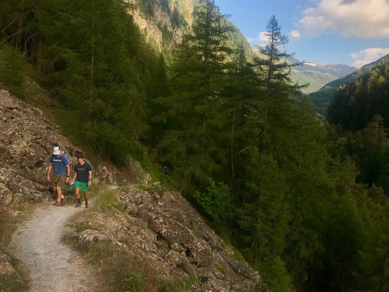 Hiking high above the Ötztaler Ache river.