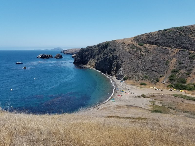 Scorpion Anchorage with Anacapa Island and Scorpion Rock