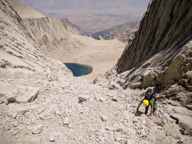 Climbing up the chute