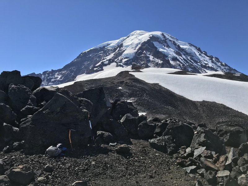 Campsite is a good spot to drop gear before the Observation Rock Scramble