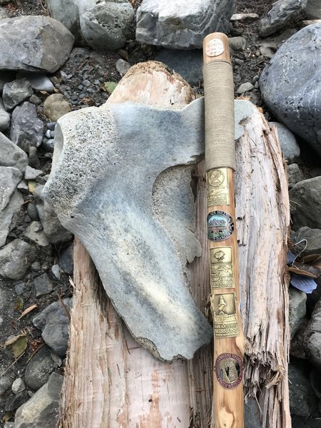 A whale bone found on the beach.