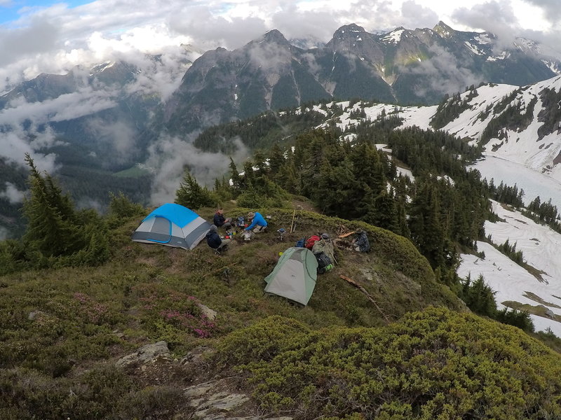 Our camp about 500 feet from the summit.