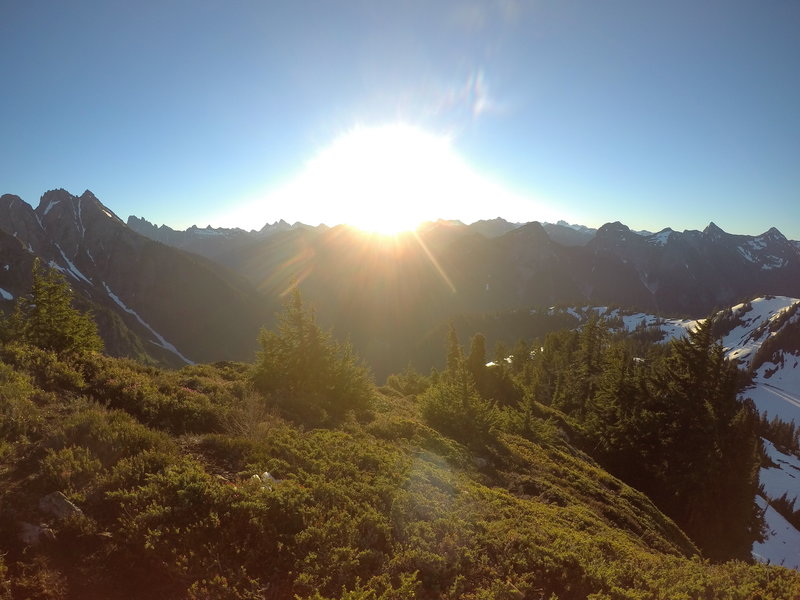 Sunrise over the mountains.