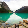 Lake Louise on a cloudy day