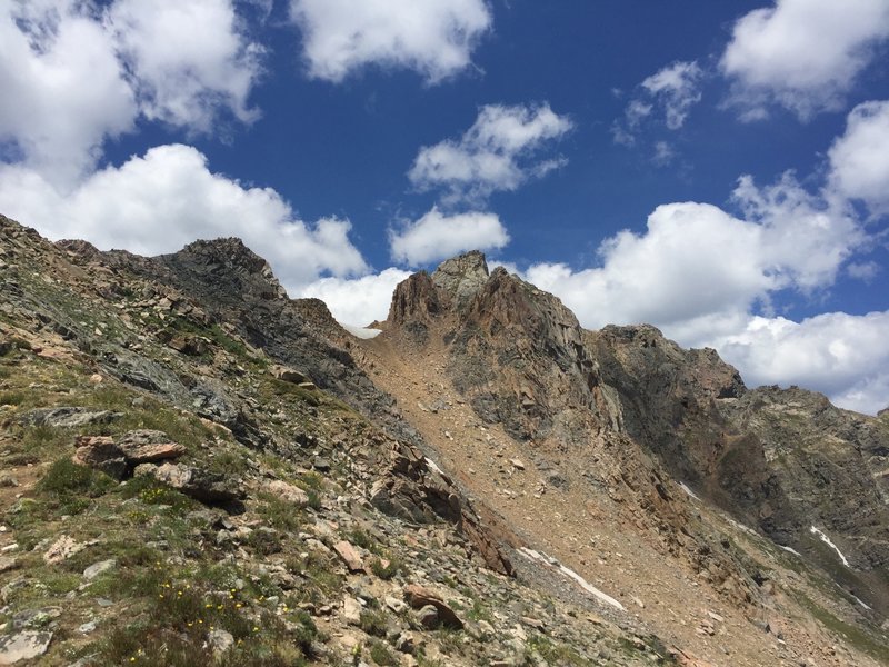 The steep summit block of the Citadel.  You head around the back left side and up a steep gully to get to the summit