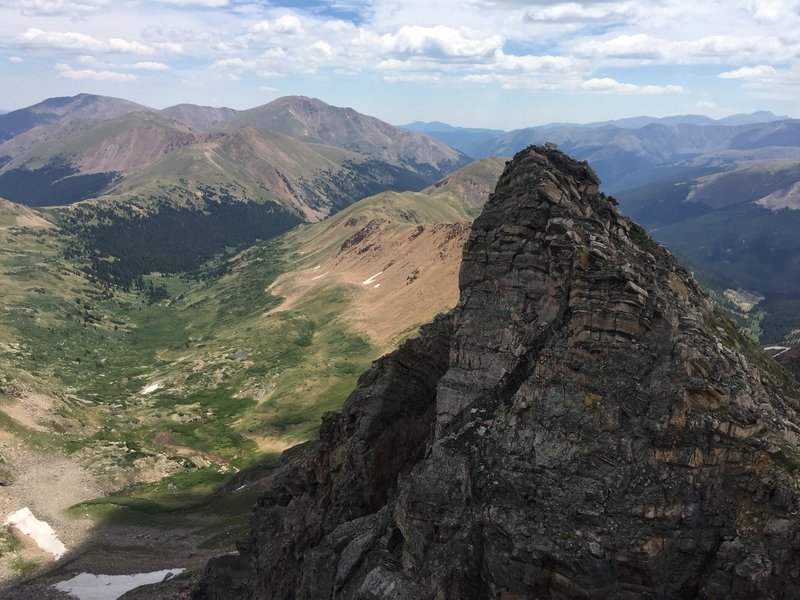 Looking across at the 1st summit from the second summit.