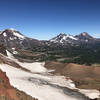 View of three sisters from ridge