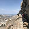 The narrows of Longs Peak with visible exposure.