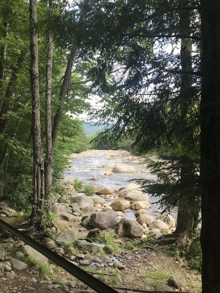 1908 rail in foreground overlooking the Pemi