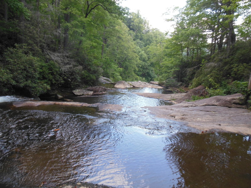 Looking towards the top of High Shoals Falls