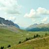 The Jonas Creek valley at the creek's headwaters. The Poboktan Creek valley is over the next ridge and runs through the gap between the two mountain chains.