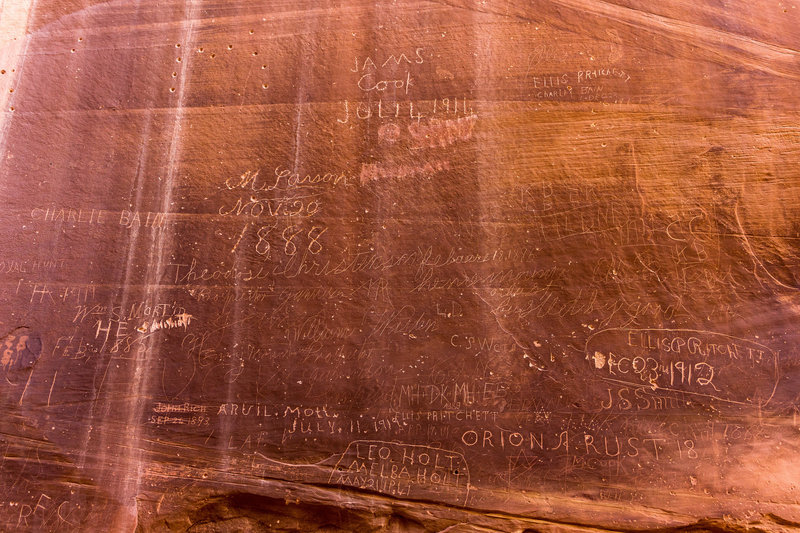 The Pioneer Register shows some of the early explorers of Capitol Gorge.