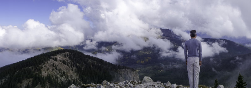 Enjoying the view from Lake Peak.