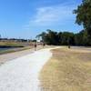 Concrete Trinity Trail and crushed limestone path.