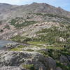 Emmaline Lake, with runoff feeding a waterfall