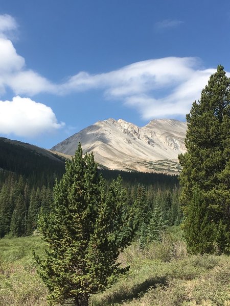 This was early on in the trail, but I believe it's Mt. Yale. Please correct me if you know for sure which mountain it is. :-)