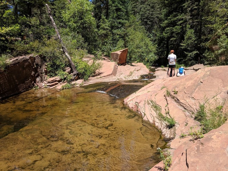 Small pool with natural rock slide.