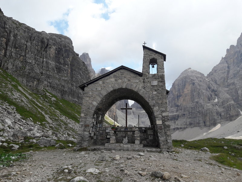 Church near Rifugio Brentei - The (unfortunately too many) names on the walls remind you that the mountain is beautiful but you have to be careful