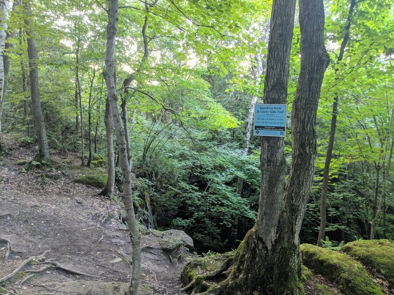 Standing Rock and Caves sidetrail marker