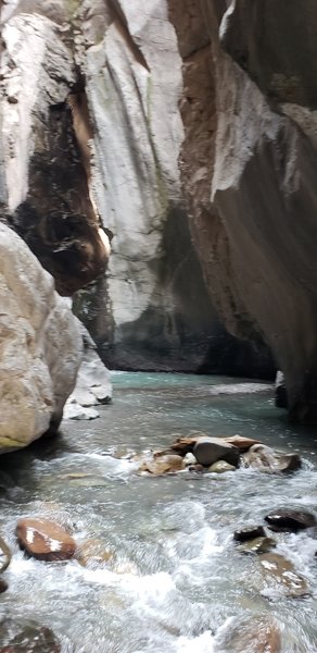 Water flowing out of the canyon