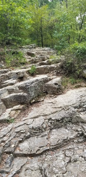 Natural steps above the waterfall