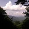 View from Foscoe View. Signage (not pictured) identifies the peaks in the distance.