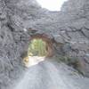 Rock tunnel on the road between Imogene Pass and Telluride