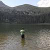 Fly fishing in Lower Sand Creek Lake.