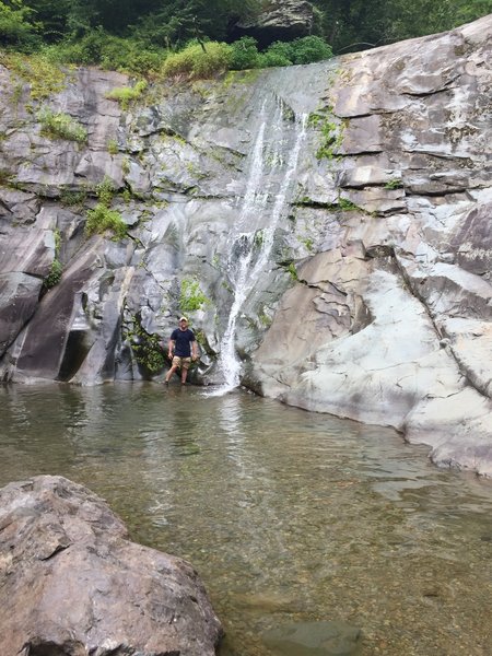 North Fork Moorman's River Trail, at the end of the trail is a small fall.  The real adventure begins at the top.  Continue up past the sign on the left side of the falls, have fun