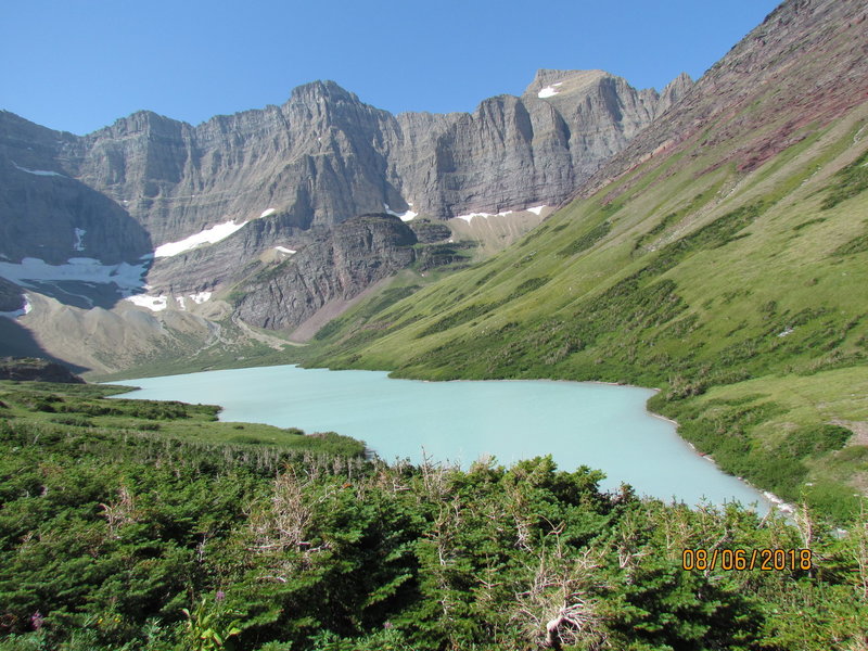 Cracker lake when it first comes into view