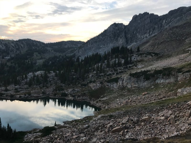 Devil's Castle and Cecret Lake from the trail near Cecret Lake