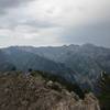 The Cottonwood Ridge with a storm on the horizon from Mount Raymond