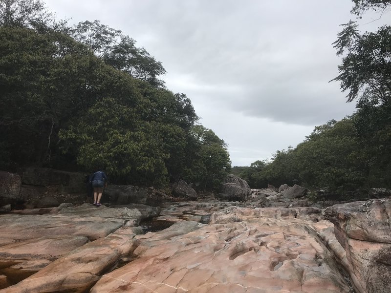 Walking back across the riverbed