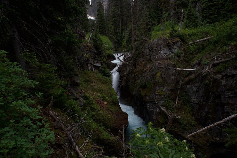 Hidden Falls from the overlook.  It's a short, steep climb to the viewpoint, but totally worth it.