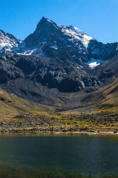 View of the Morado summit from the lagoon.