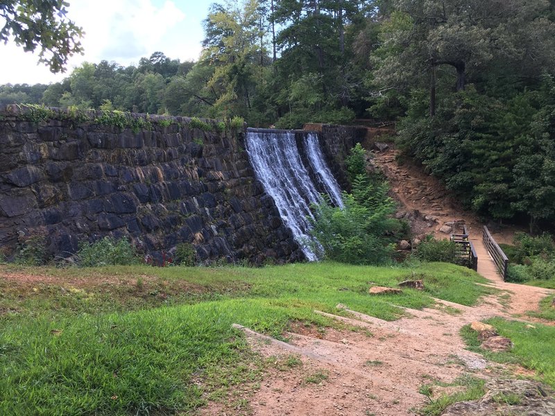 Man-made waterfall on Lake Placid Trail