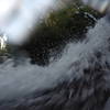 A photo inside the waterfall.