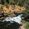 The Clackamas river rushes through Alder Flats