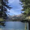 The view from the end of the trail across Glacier Lake