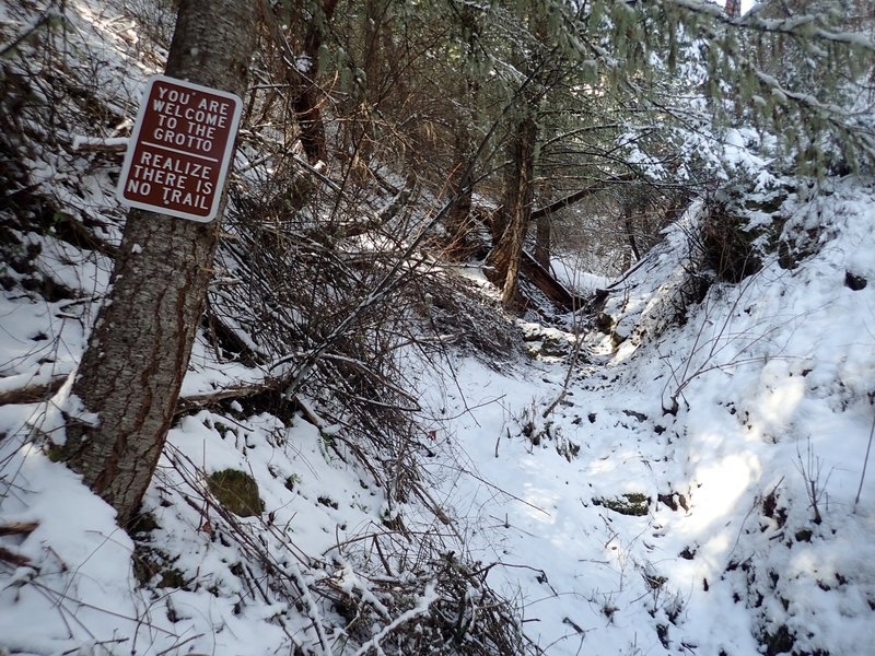 Entrance to The Grotto in winter