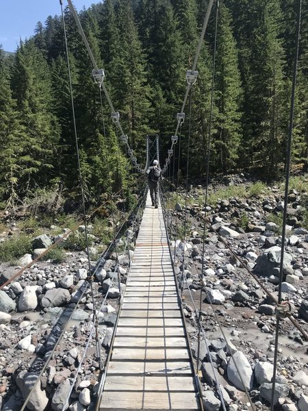 Suspension bridge in Spray Park Loop