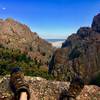 Looking out over the rock walls