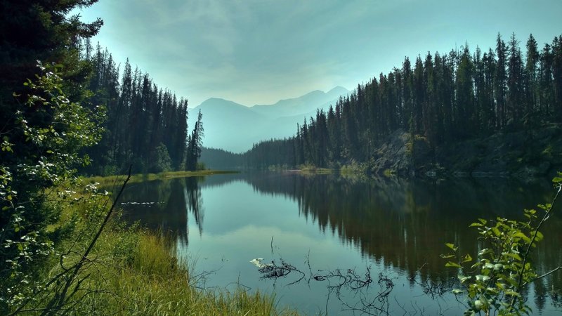 Virl Lake on a hazy summer morning.