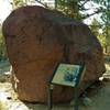 Giant lava rock that was swept here from Lassen Peak, 3 miles away, by the rock avalanche following the May 19, 1915 eruption.