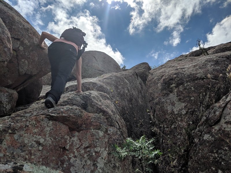 Beginning the initial climb, straight up!