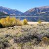 Twin Lakes fall view with Mt Elbert, the highest peak in the Rocky Mountains on the right