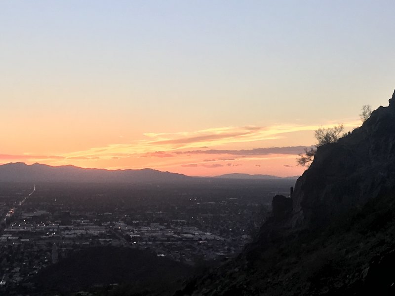 Looking west during sunset.